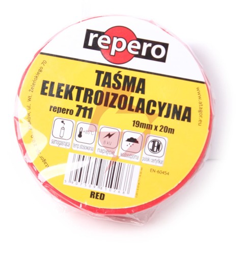 Taśma izolacyjna repero 711e czerwona 19mmx20m