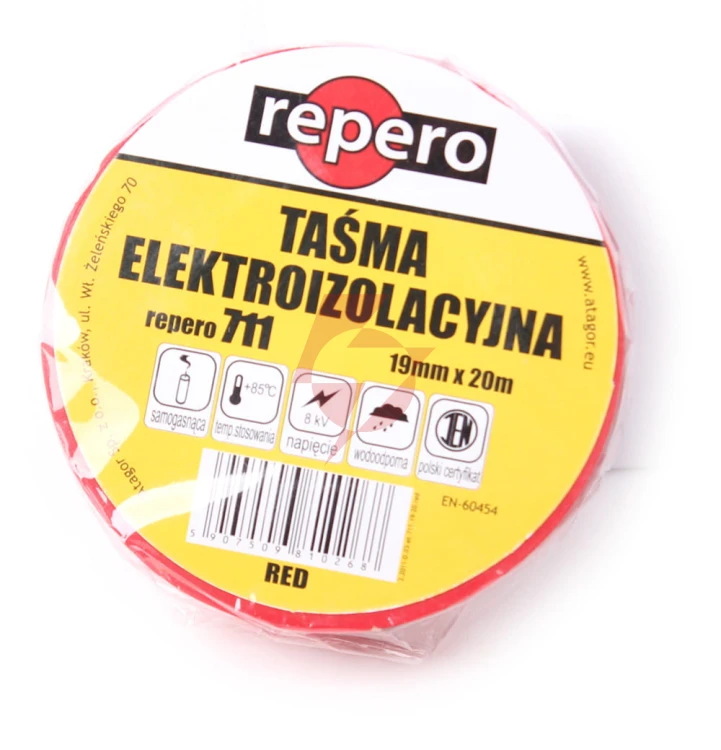 Taśma izolacyjna repero 711e czerwona 19mmx20m