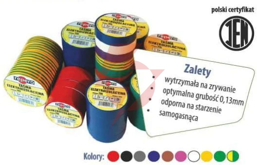 Taśma izolacyjna repero 711e czerwona 19mmx20m