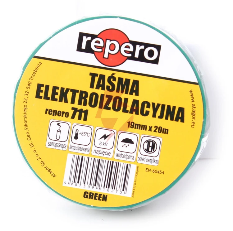 Taśma izolacyjna repero 711e zielona 19mmx20m