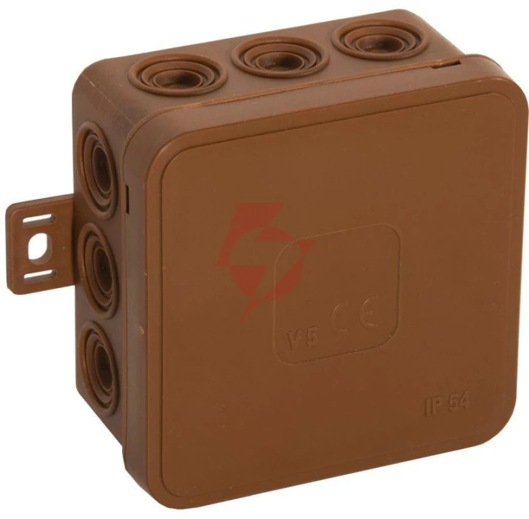 Puszka natynkowa pusta 12 wlotów viplast v5 klik brązowa ip54 75x75x41mm 035-02