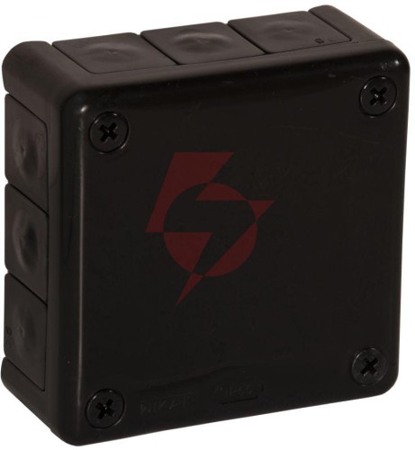 Puszka natynkowa pusta 12 wlotów viplast vp-41 czarna ip55 98x98x42mm 041-05