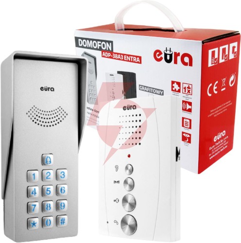 Domofon eura adp-38a3 entra bialy 