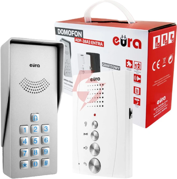 Domofon eura adp-38a3 entra bialy 