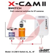 Switch poe camsat x-cam ii switch poe+ 4f tx15 (230v, tx1550, rx1310)