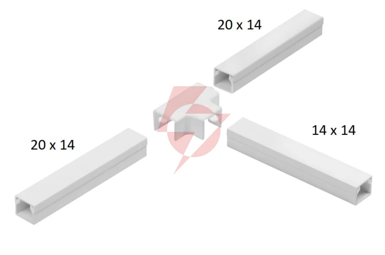 Osprzęt do listew elektroinstalacyjnych, trójnik redukcyjny biały lor 20x14x20 (1szt.)