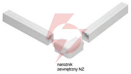 Osprzęt do listew elektroinstalacyjnych, narożnik zewnętrzny biały nz 40x25 (1szt.)