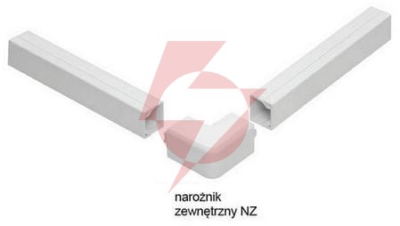Osprzęt do listew elektroinstalacyjnych, narożnik zewnętrzny biały nz 60x40 (1szt.)