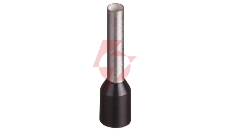 Końcówka tulejkowa izolowana TI 1,5mm2/10mm czarna cynowana TI1,5L10x500 /500szt./