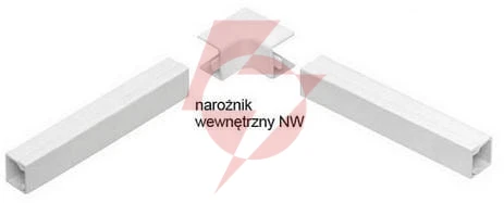 Osprzęt do listew elektroinstalacyjnych, narożnik wewnętrzny biały nw 90x40 (1szt.)