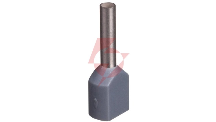 Końcówka tulejkowa izolowana TID 2x0,75mm2/8mm szara cynowana TID2x0,75L8x500 /500szt./