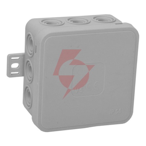 Puszka natynkowa pusta 12 wlotów viplast v5 klik szara ip54 75x75x41mm 035-03