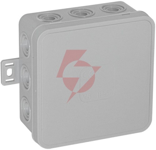 Puszka natynkowa pusta 12 wlotów viplast v6 klik szara ip54 85x85x41mm 036-03