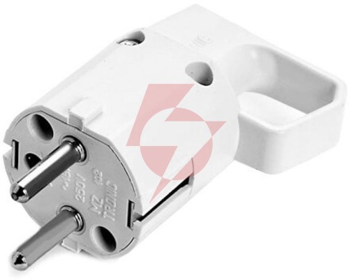 Wtyczka 325-01 z uchem, z uziemieniem "uni-schuko" 16a 250v ip20 biała viplast 325-01