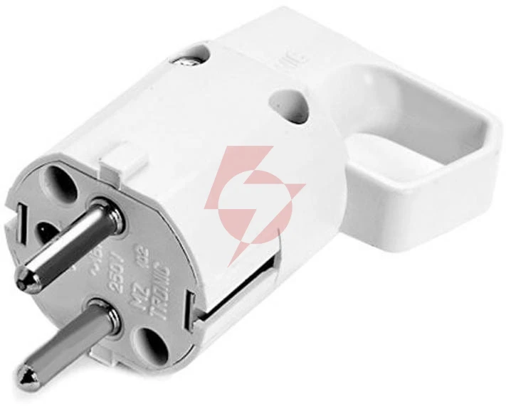 Wtyczka 325-01 z uchem, z uziemieniem "uni-schuko" 16a 250v ip20 biała viplast 325-01
