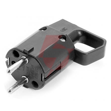 Wtyczka 325-05 z uchem, z uziemieniem "uni-schuko" 16a 250v ip20 czarna viplast 325-05