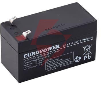 Akumulator agm europower serii ep 12v 1,2ah (żywotność 6-9 lat)