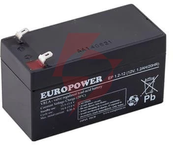 Akumulator agm europower serii ep 12v 1,2ah (żywotność 6-9 lat)