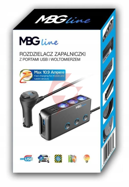 Rozdzielacz gniazda zapalniczki mbg line hc67c