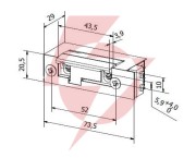 Elektrozaczep bira symetryczny es1-001-kz 12v ac/dc z kontrolą zamknięcia