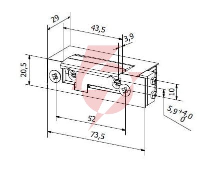 Elektrozaczep bira symetryczny es1-001-kz 12v ac/dc z kontrolą zamknięcia