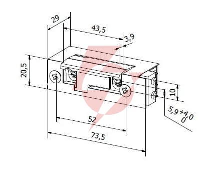 Elektrozaczep bira symetryczny es1-001-kz 12v ac/dc z kontrolą zamknięcia