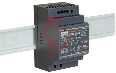 Zasilacz impulsowy na szynę din mean well hdr-60-48 48v/60w/1.25a