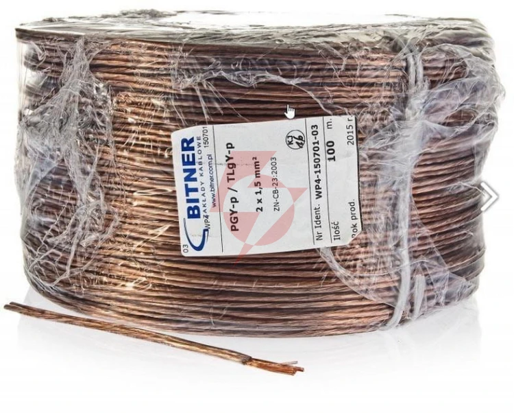 Przewód głośnikowy bitner bitsound pgy-p (tlgy) 2x0,75mm2 rolka 100m.