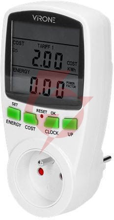Watomierz virone em-1 dwutaryfowy, z wyświetlaczem lcd