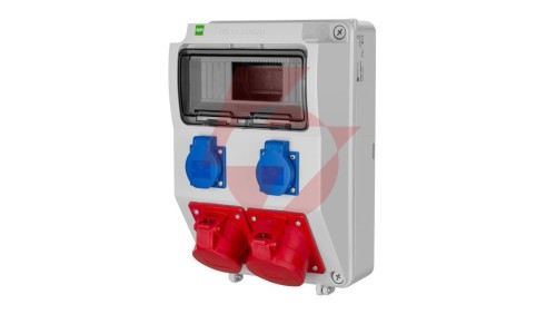 Rozdzielnica budowlana RS-9 9- mod. 2x2P+Z, 16A/5P, 32A/5P, IP44 bez zabezpieczeń 6223-00