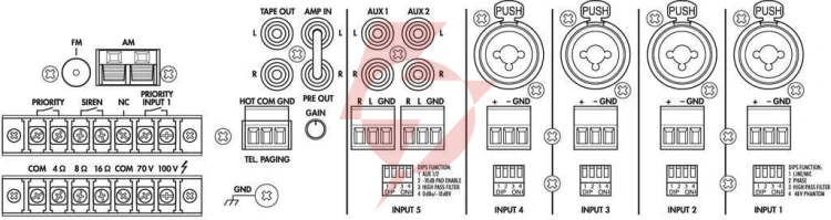 Wzmacniacz miksujący monacor pa-8120rcd pa mp3, fm