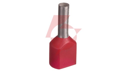Końcówka tulejkowa izolowana TID 2x1mm2/8mm czerwona cynowana TID2x1L8 /100szt./
