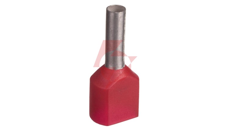 Końcówka tulejkowa izolowana TID 2x1mm2/8mm czerwona cynowana TID2x1L8 /100szt./