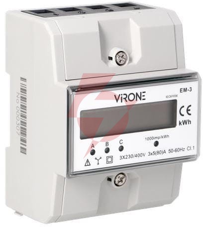 Wskaźnik zużycia energii 3 fazowy virone em-3