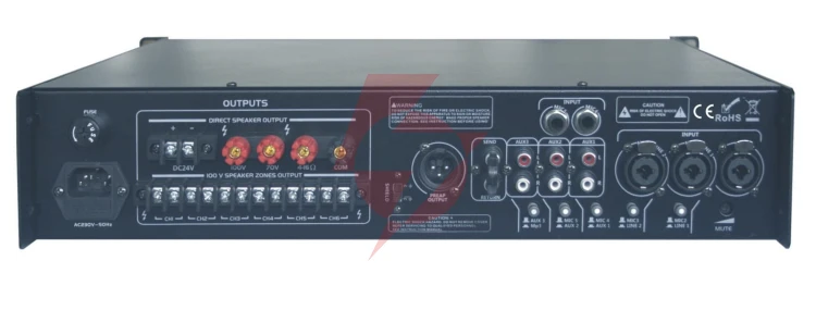 Wzmacniacz rh sound dcb-250bc/mp3+bluetooth 250w 100v