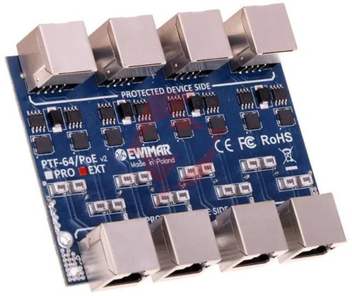 4-kanałowy moduł ogranicznika przepięć sieci lan gigabit ethernet ewimar ptf-64-ext/poe