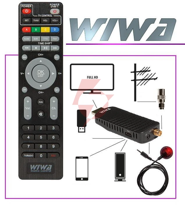 Tuner dvb-t/t2 wiwa h.265 mini