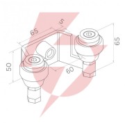 Uchwyt psg 60.023 60mm górny do bram przesuwnych (2 rolki)