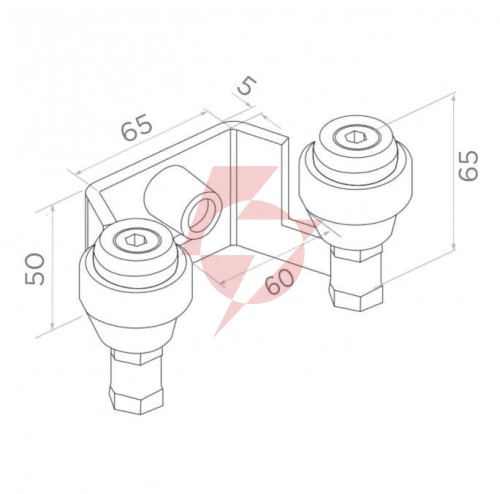 Uchwyt psg 60.023 60mm górny do bram przesuwnych (2 rolki)
