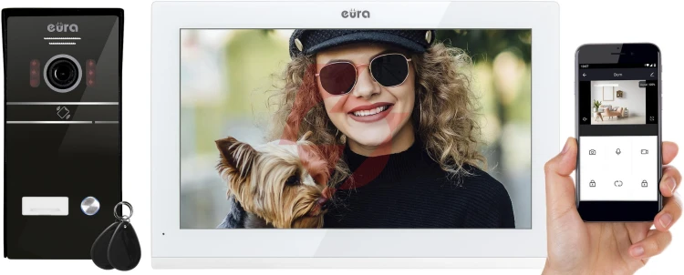 Wideodomofon eura vdp-98c5 biały, wi-fi, tuya
