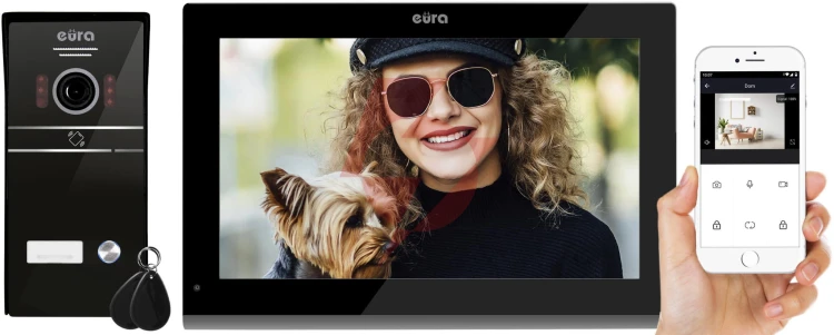 Wideodomofn eura vdp-98c5 czarny, wi-fi, tuya