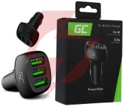 Ładowarka samochodowa green cell powerride 54w 3xusb 18w ultra charge cadgc01
