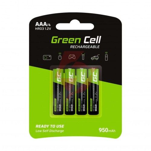 Akumulatorki green cell 4x aaa hr03 950mah gr03