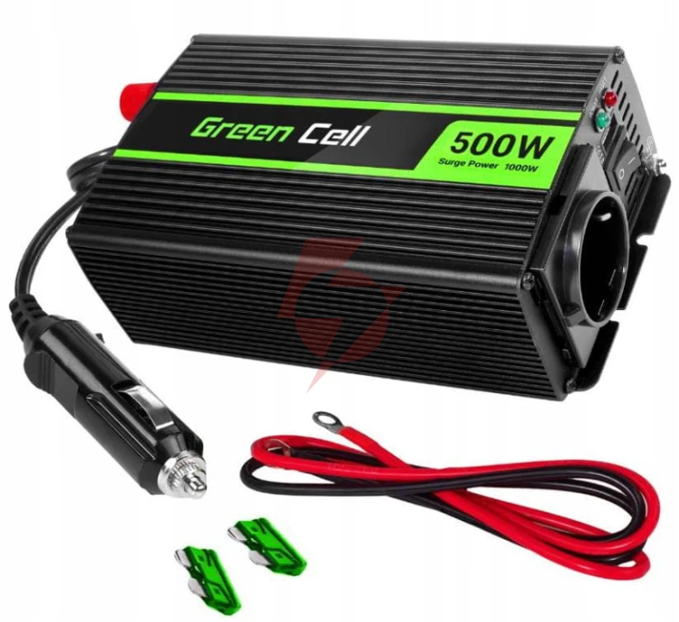 Przetwornica napięcia green cell 12v / 230v 500w/1000w modyfikowana sinusoida