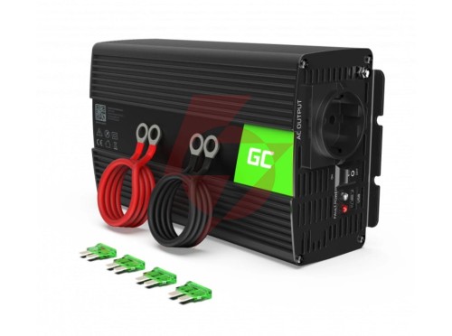Przetwornica napięcia inwerter green cell 12v / 230v 1000w/2000w czysta sinusoida inv09