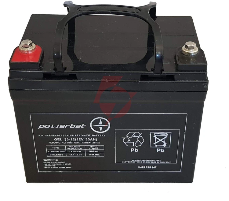 Akumulator powerbat cbe 12v 33ah deep cycle gel