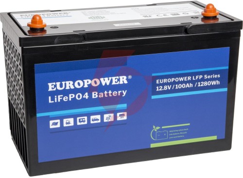 Akumulator lifepo4 europower serii lfp 12,8v 100ah bluetooth (żywotność ~4000 cykli)