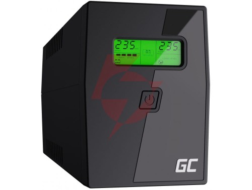 Ups zasilacz awaryjny green cell power proof 600va 360w z wyświetlaczem lcd ups01lcd