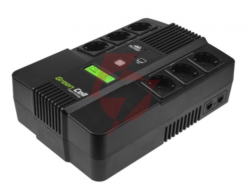 Ups zasilacz awaryjny green cell 800va 480w aio z wyświetlaczem lcd ups07