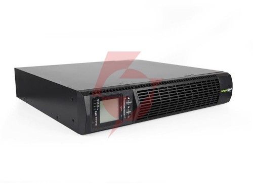 Ups zasilacz awaryjny green cell 3000va 2700w do szafy rack rtii z wyświetlaczem lcd ups15